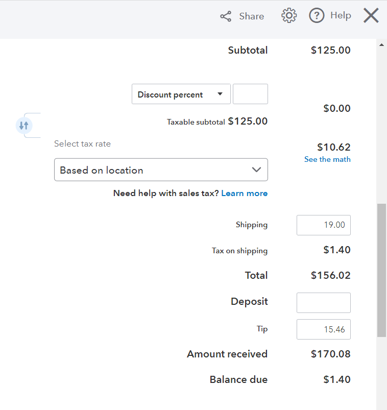 How can I delete "balance due"? Invoice showing a balance due when in